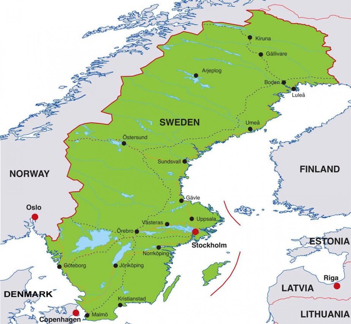 ibu kota dari peta Sweden