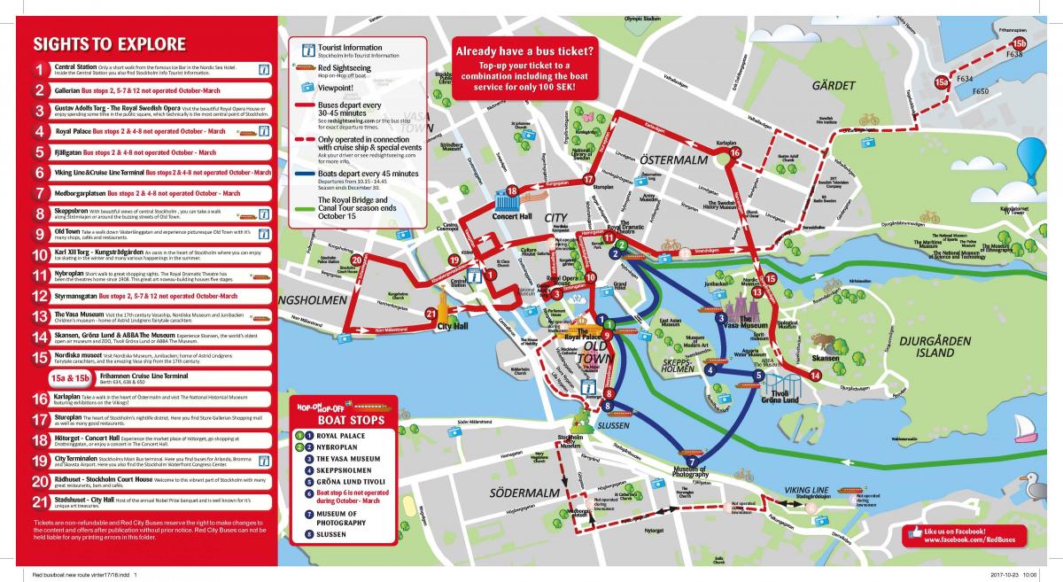 Stockholm merah bas peta