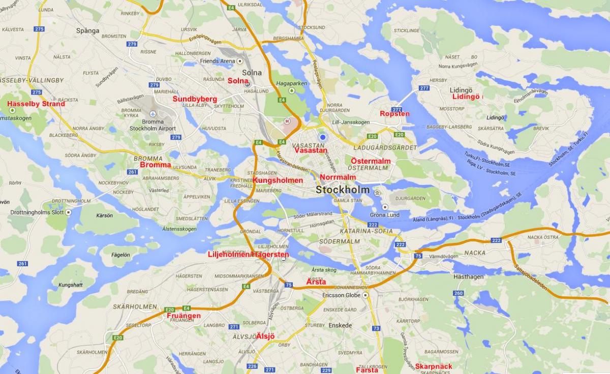 peta Stockholm kawasan