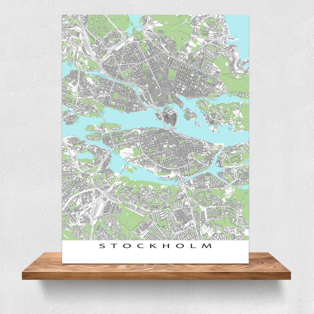 peta Stockholm peta cetak