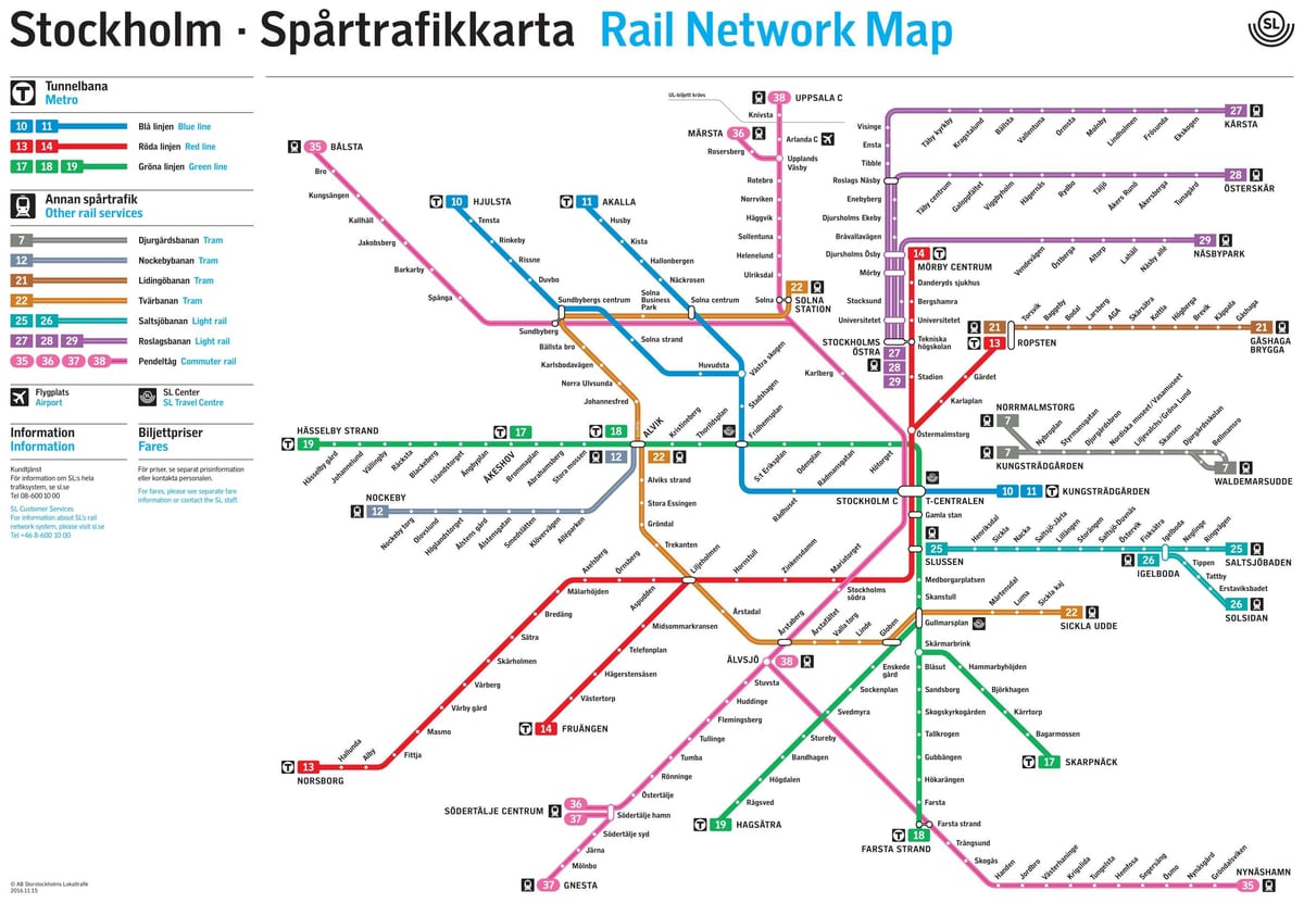 Stockholm rangkaian kereta api peta