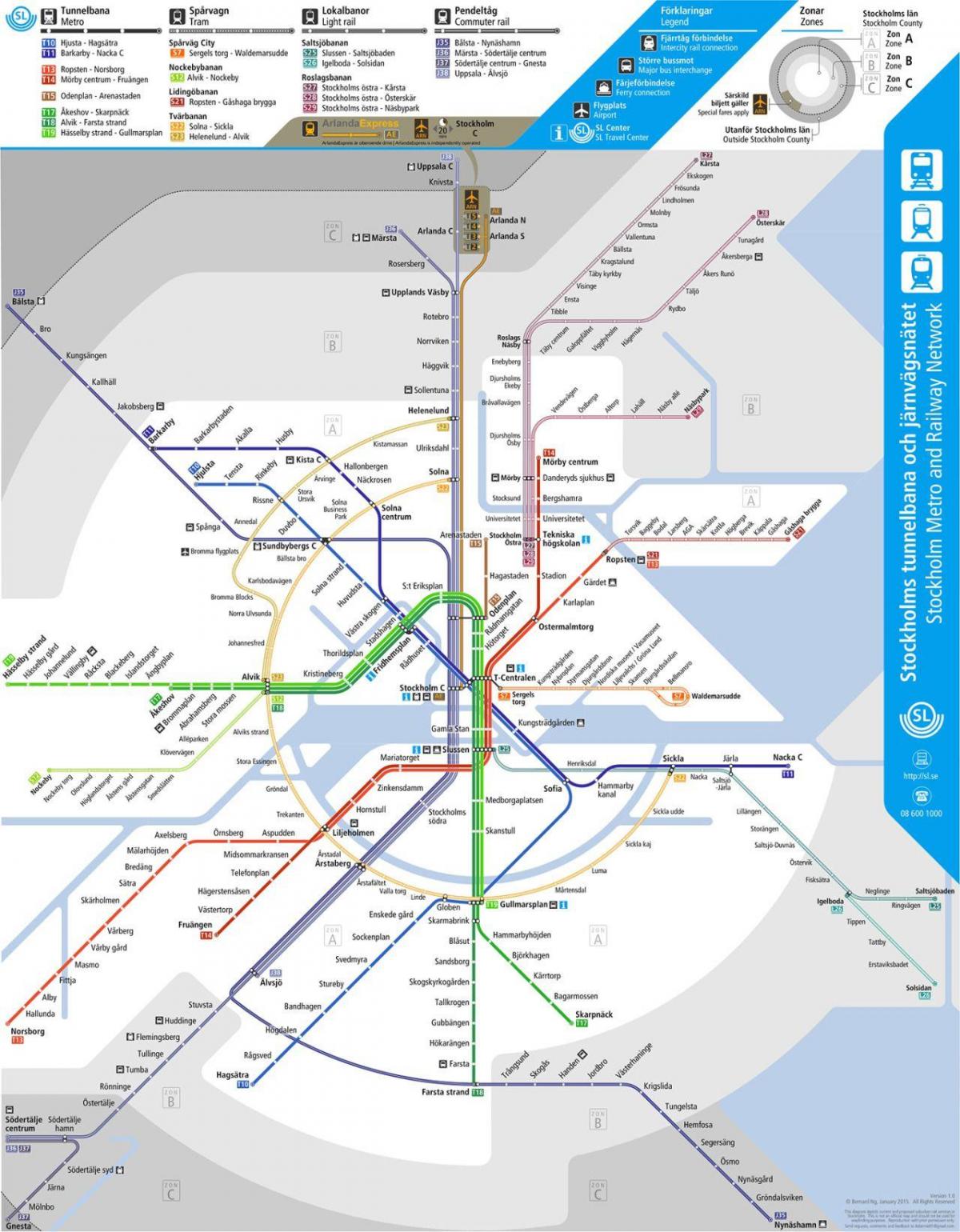 pengangkutan awam peta Stockholm