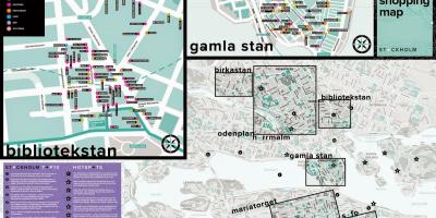 Peta Stockholm membeli-belah