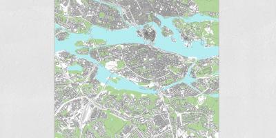 Peta Stockholm peta cetak